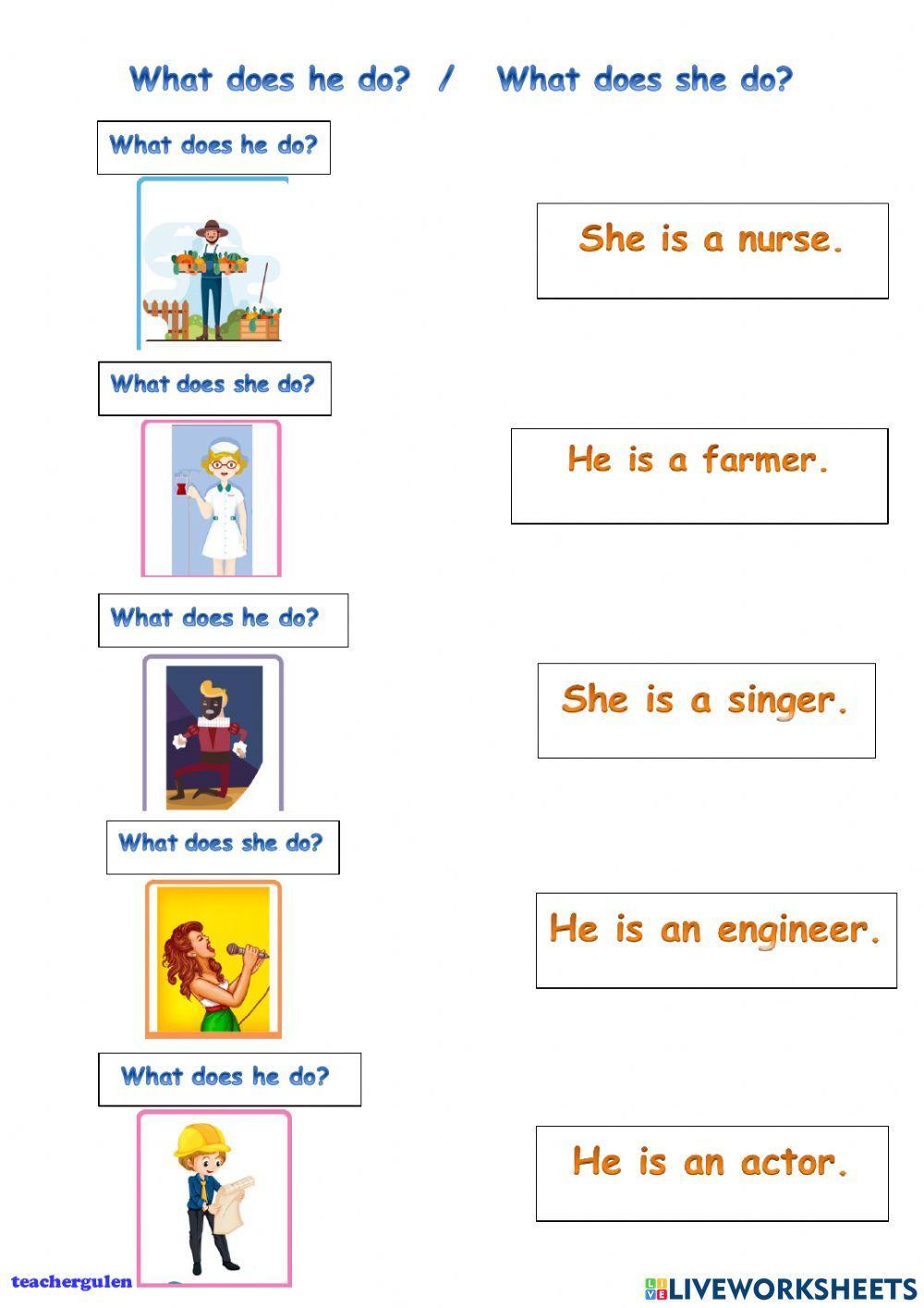 What does he do… | Free Interactive Worksheets | 967678