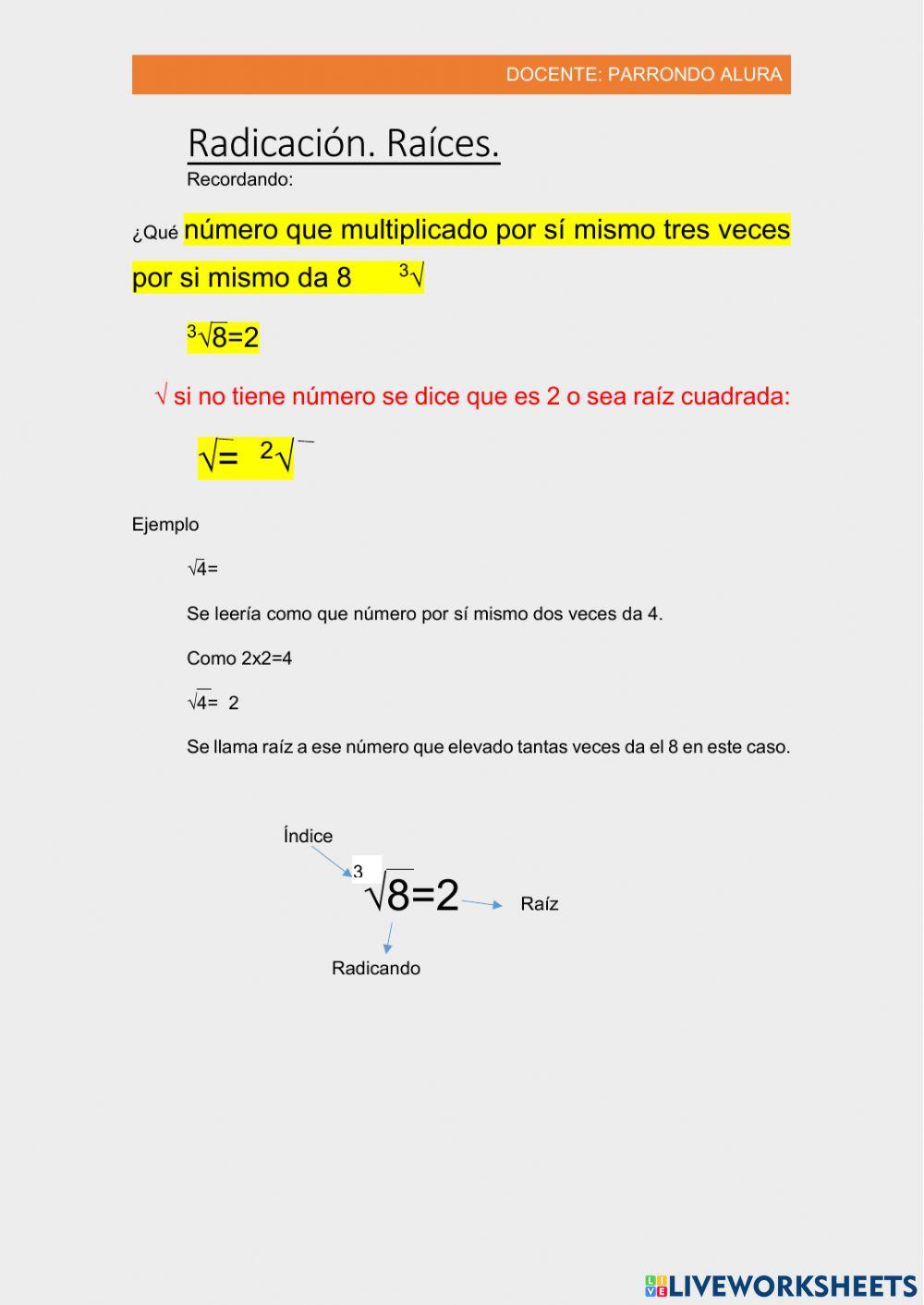 Radicación 2 Radicación 2