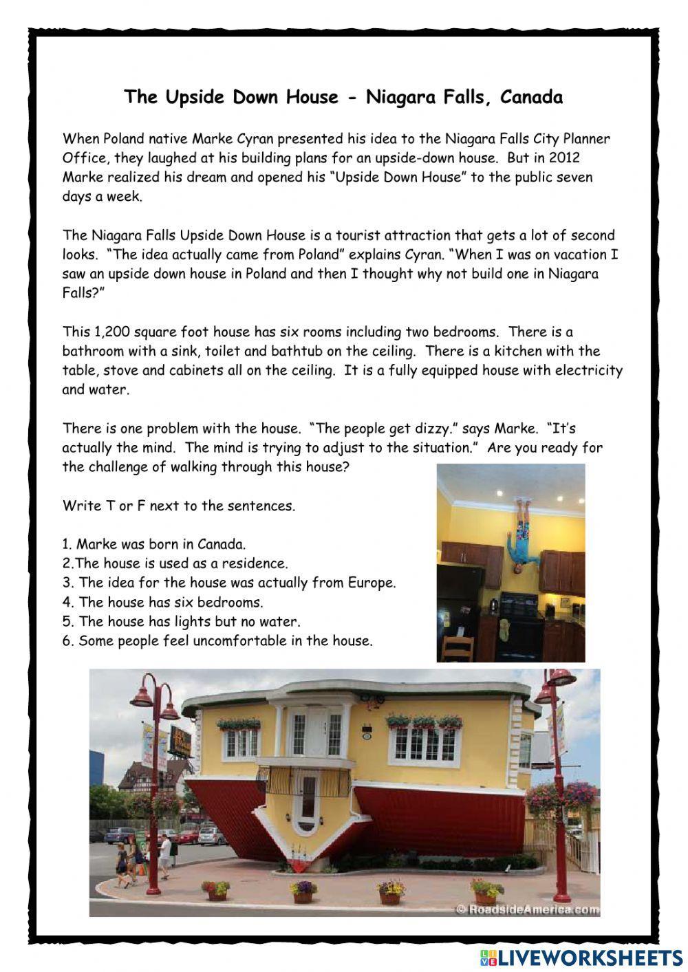 Upside Down House Reading & Video