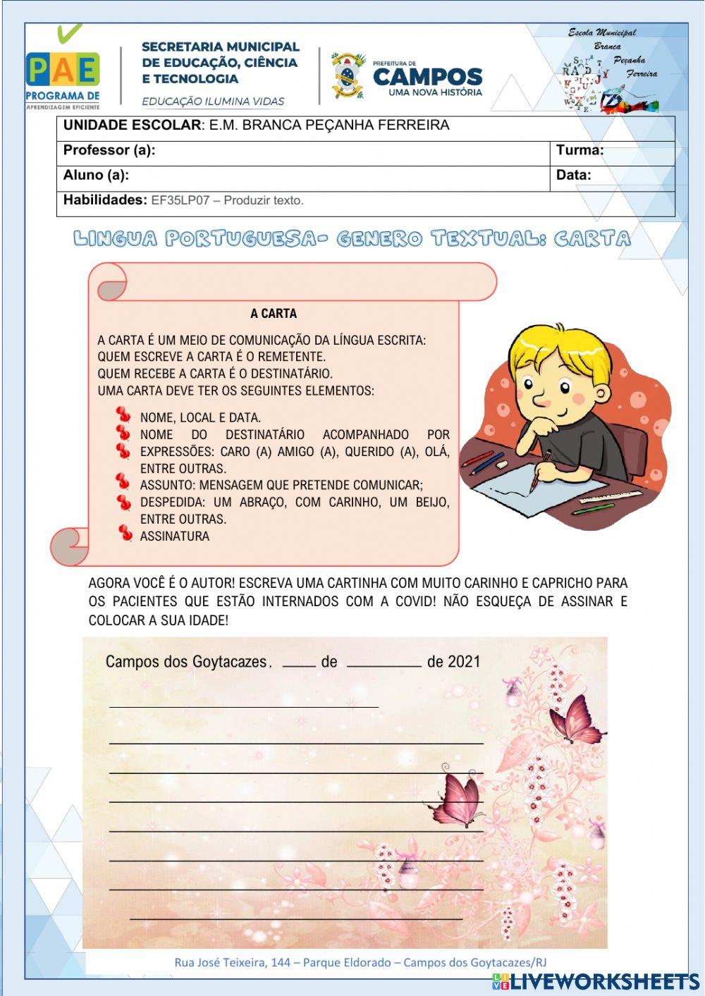 Gênero Textual - Carta