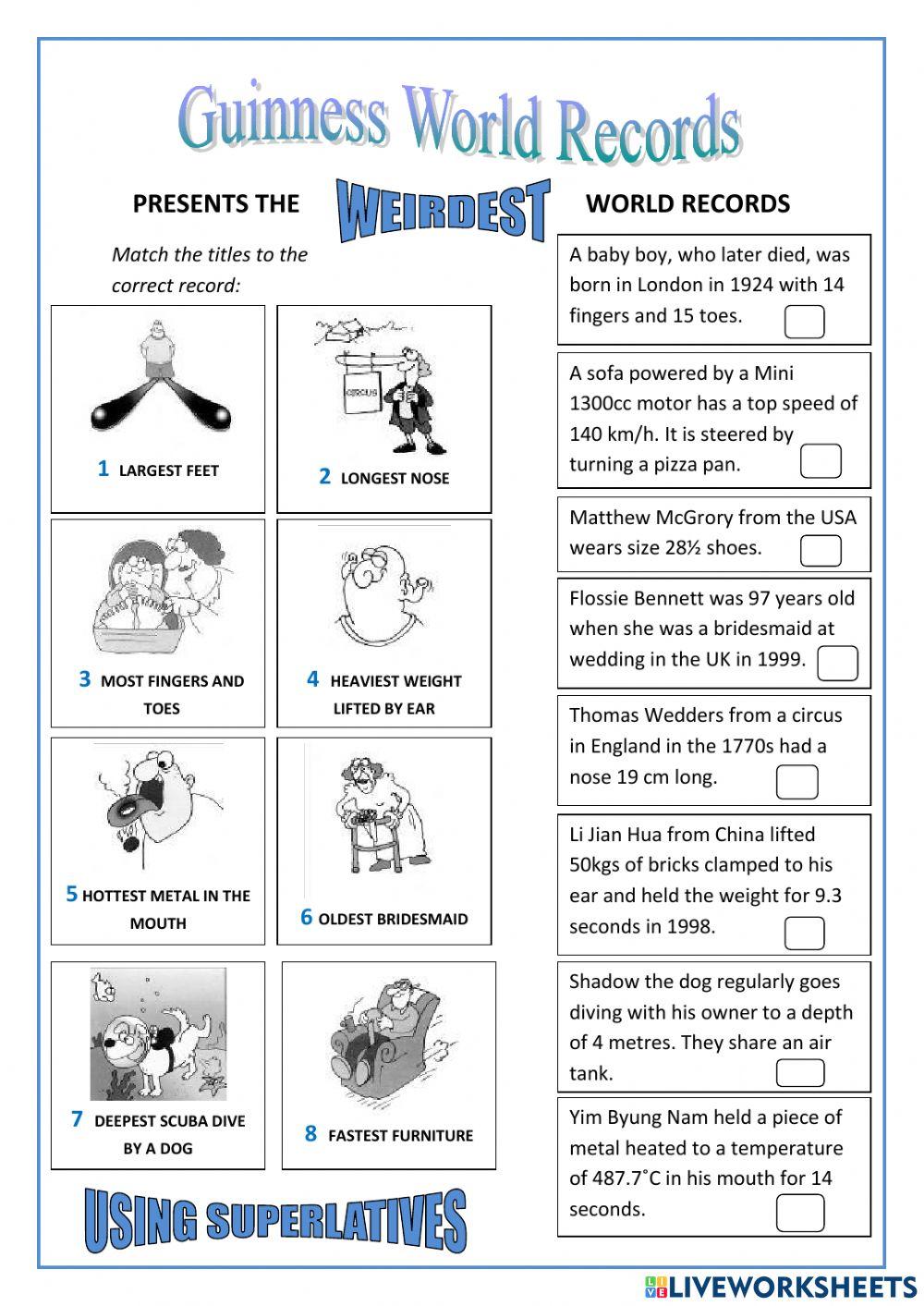 World records - superlatives