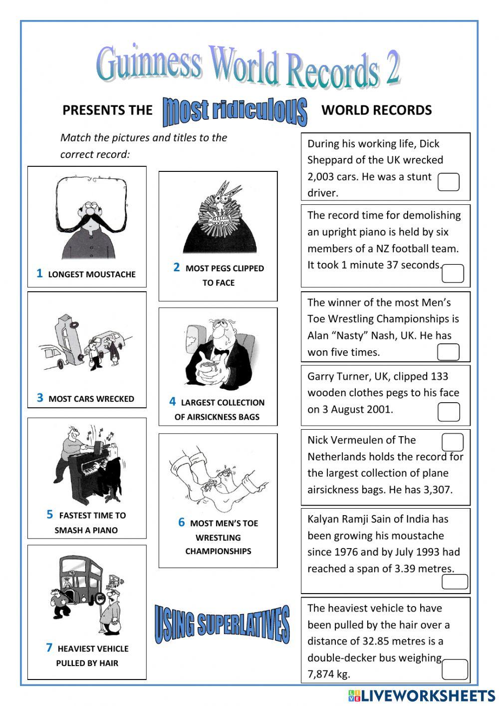 World records - superlatives