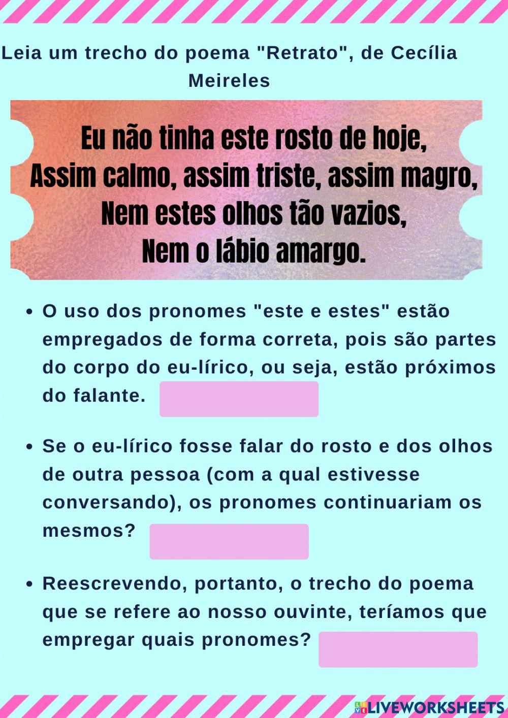 Pronomes demonstrativos - exercícios extras