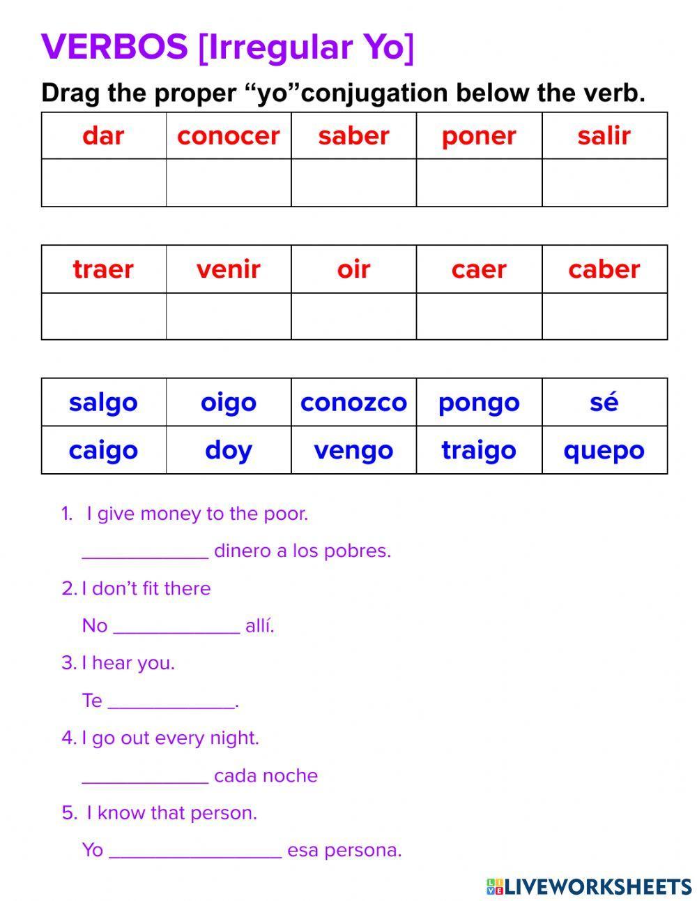 Irregular -yo- Verbs in Spanish