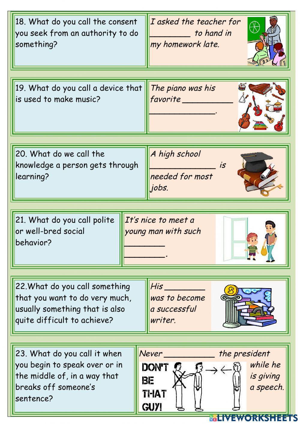 GoGetter 2: Vocabulary Review Unit 8