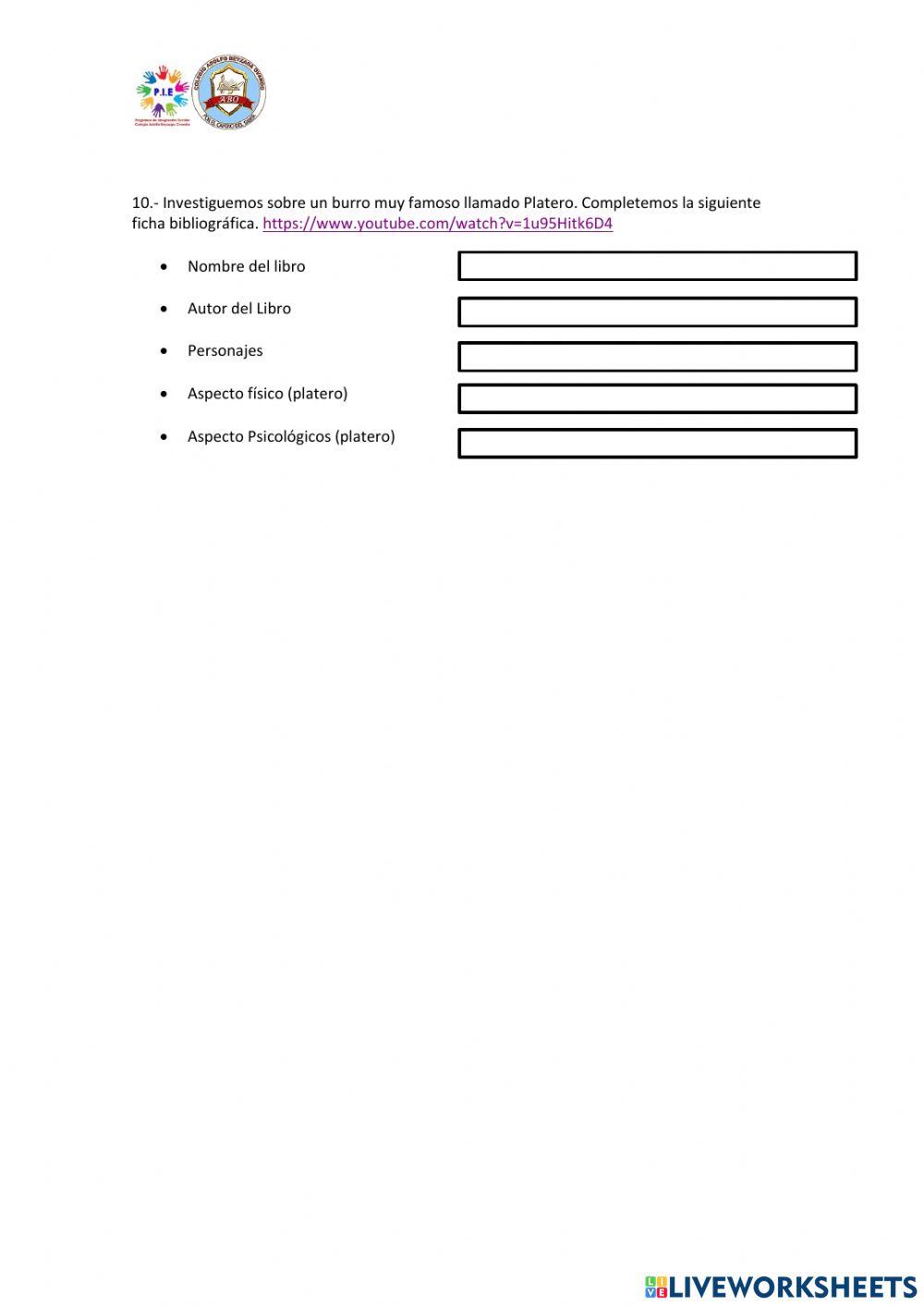 Comprensión lectora -La Fabula-