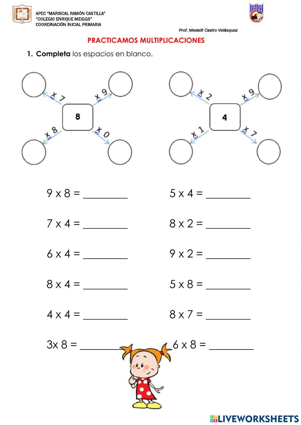 Multiplicamos por 2- 4 y 8