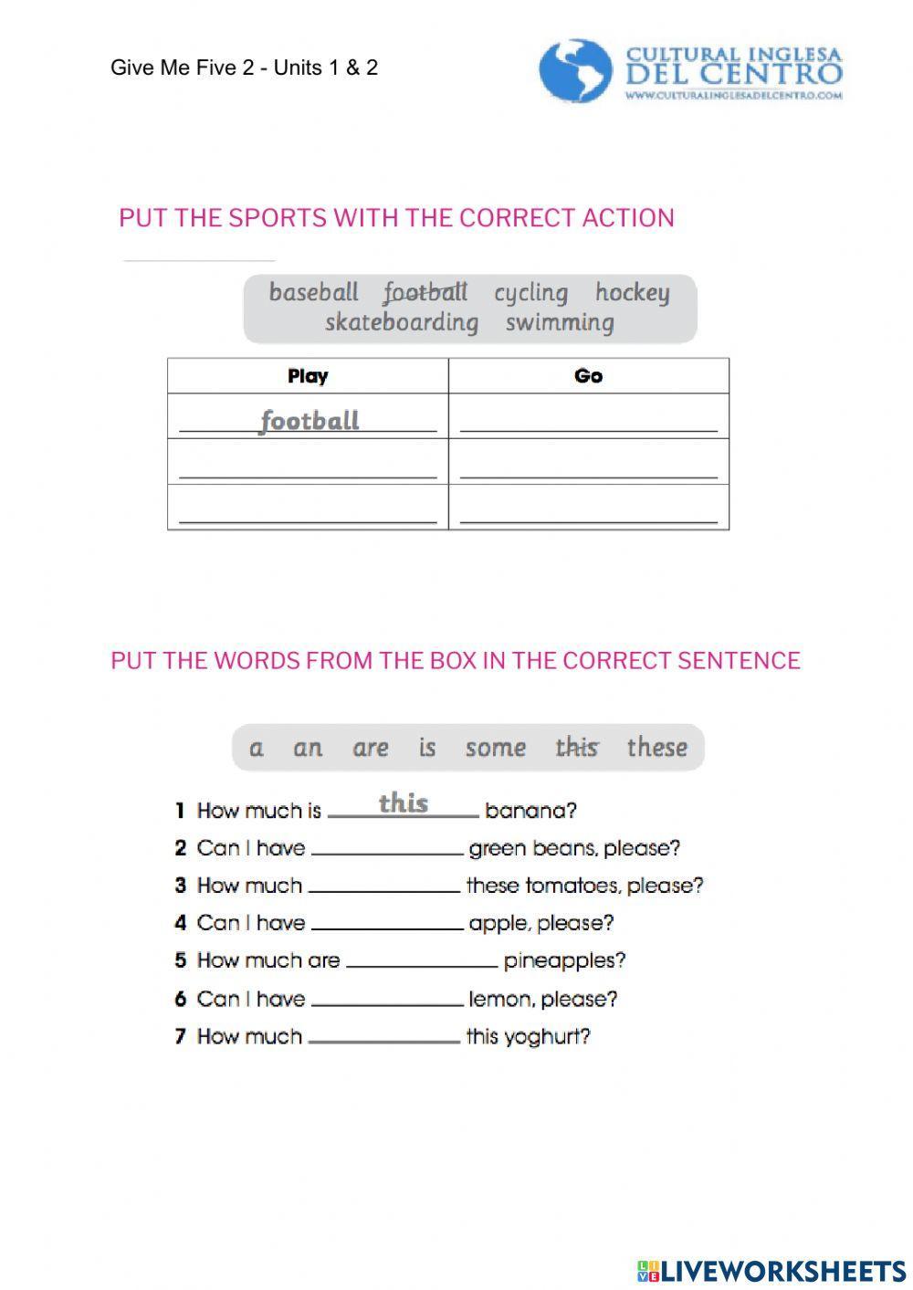 Give Me Five 2 - Units 1 & 2