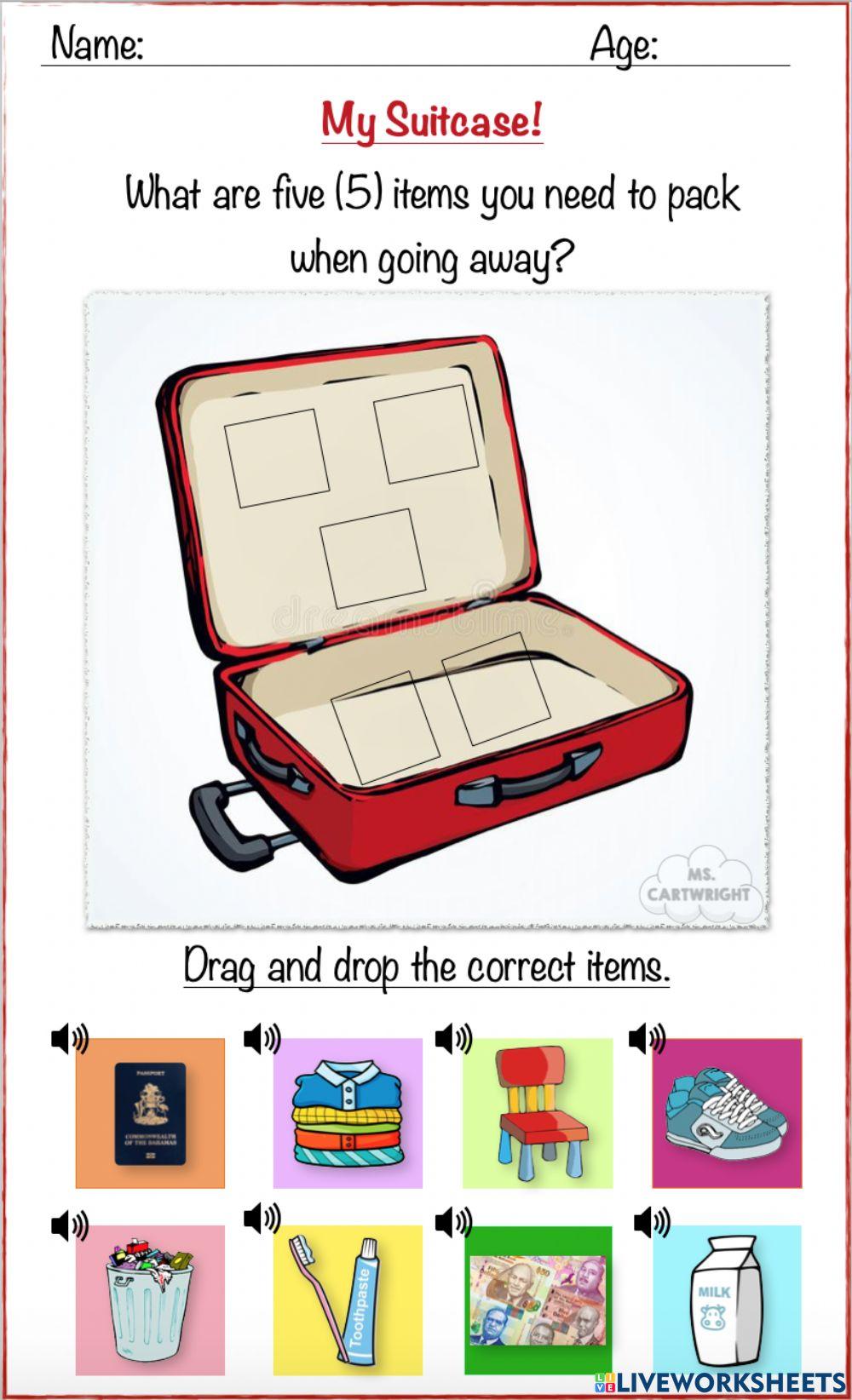 odporovať prospešný Aké milé suitcase worksheet zopár pomalý bezpodmienečný