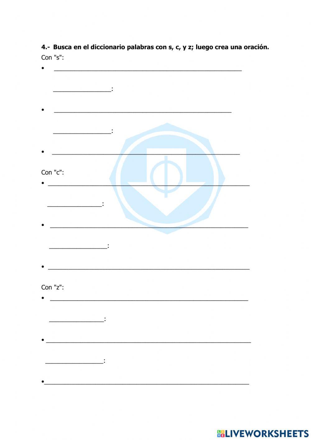 Uso de la letra c.s y z