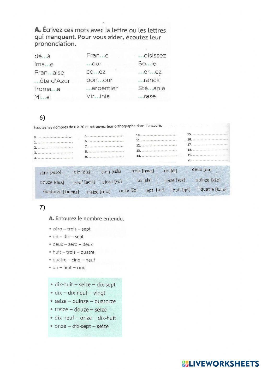 L'alphabet et les chiffres