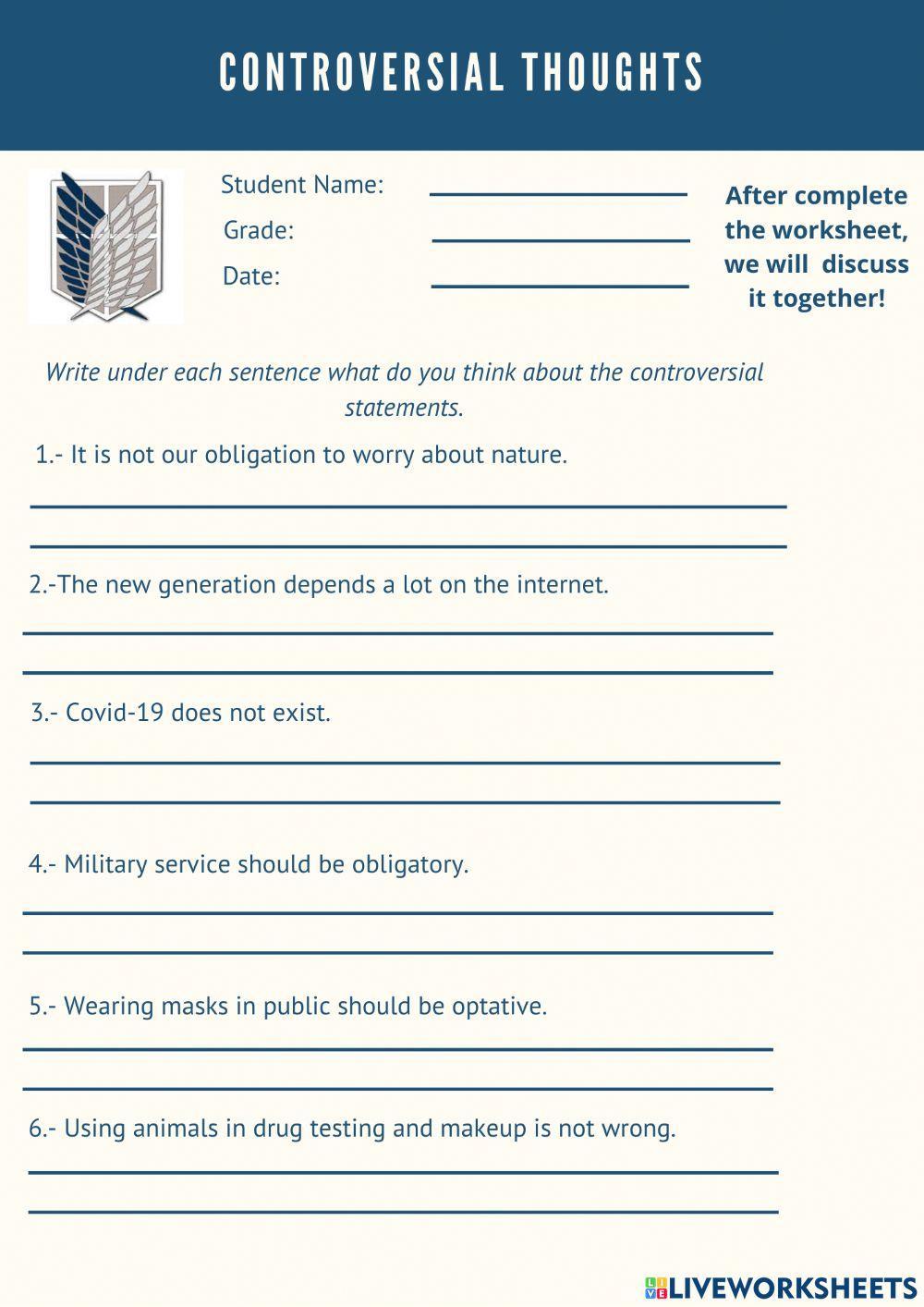 Controversial thoughts