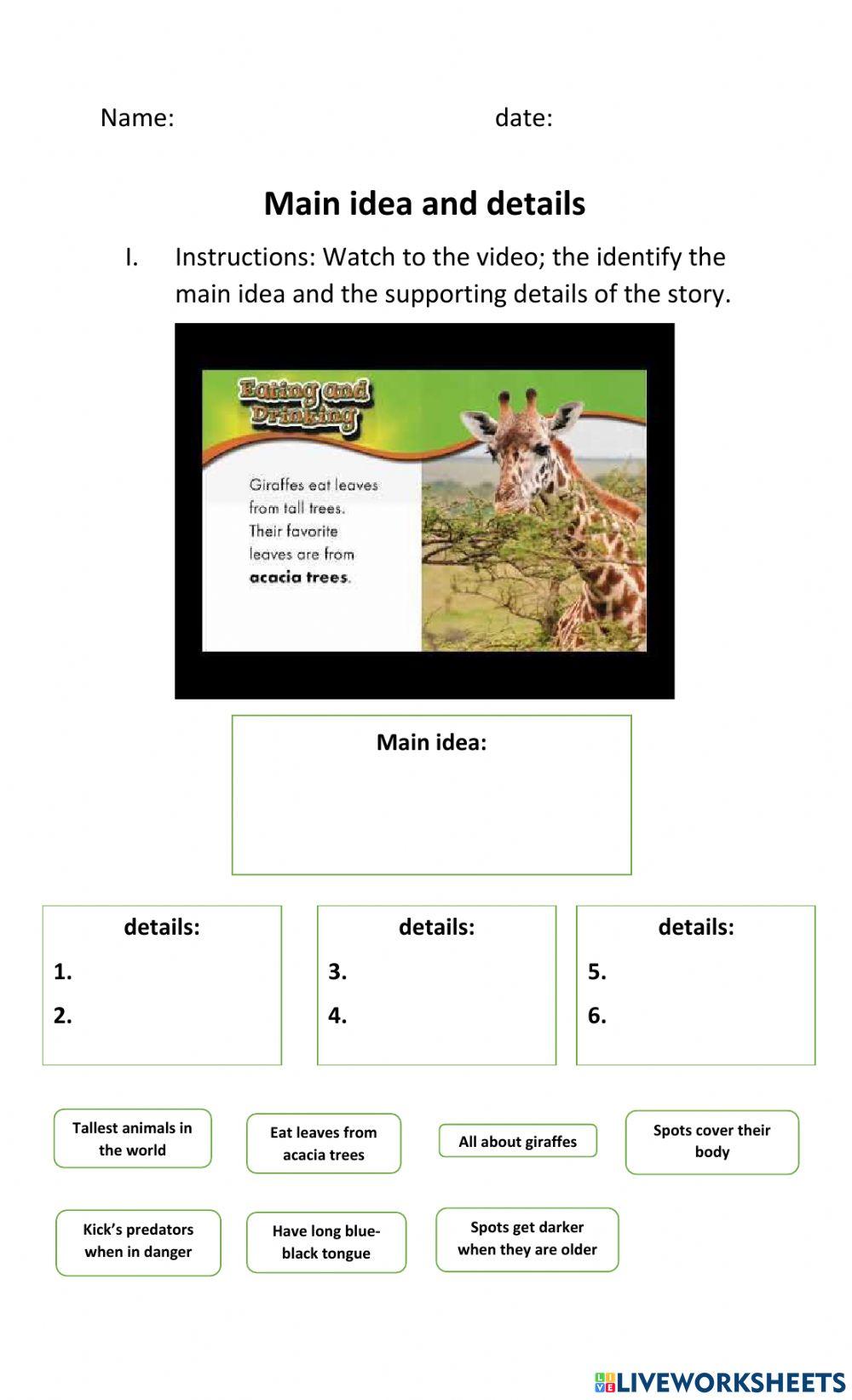 Chronological order, compare, contrast, main idea and details