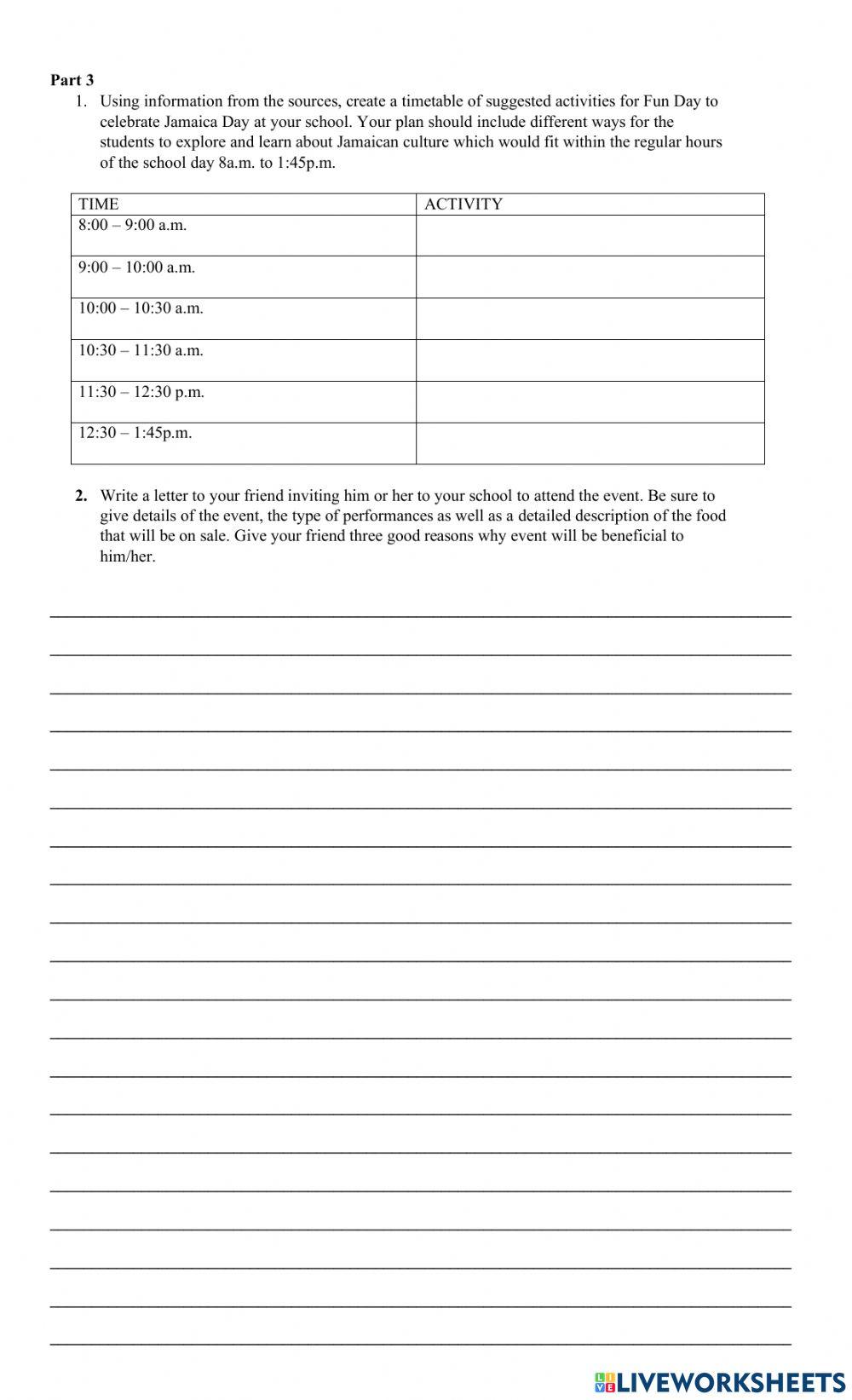 SOCIAL STUDIES PERFORMANCE TASK