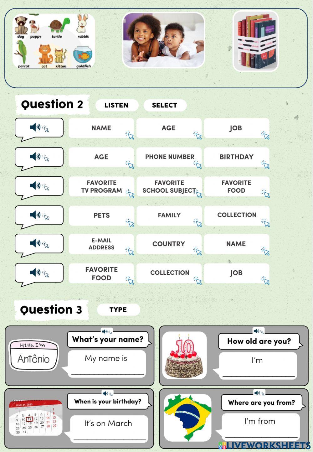 Introduction - Personal Questions