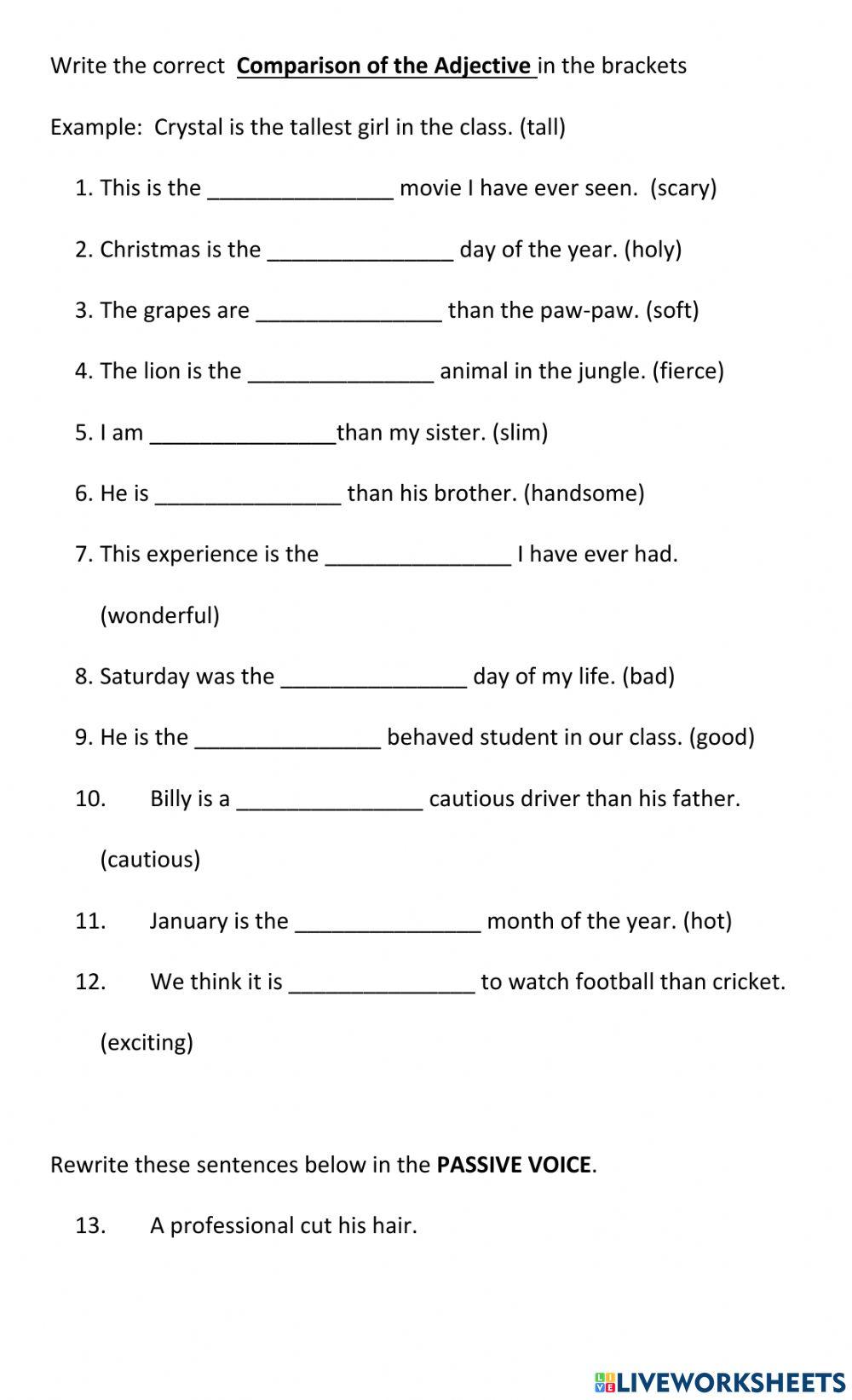 Comparison of Adjectives