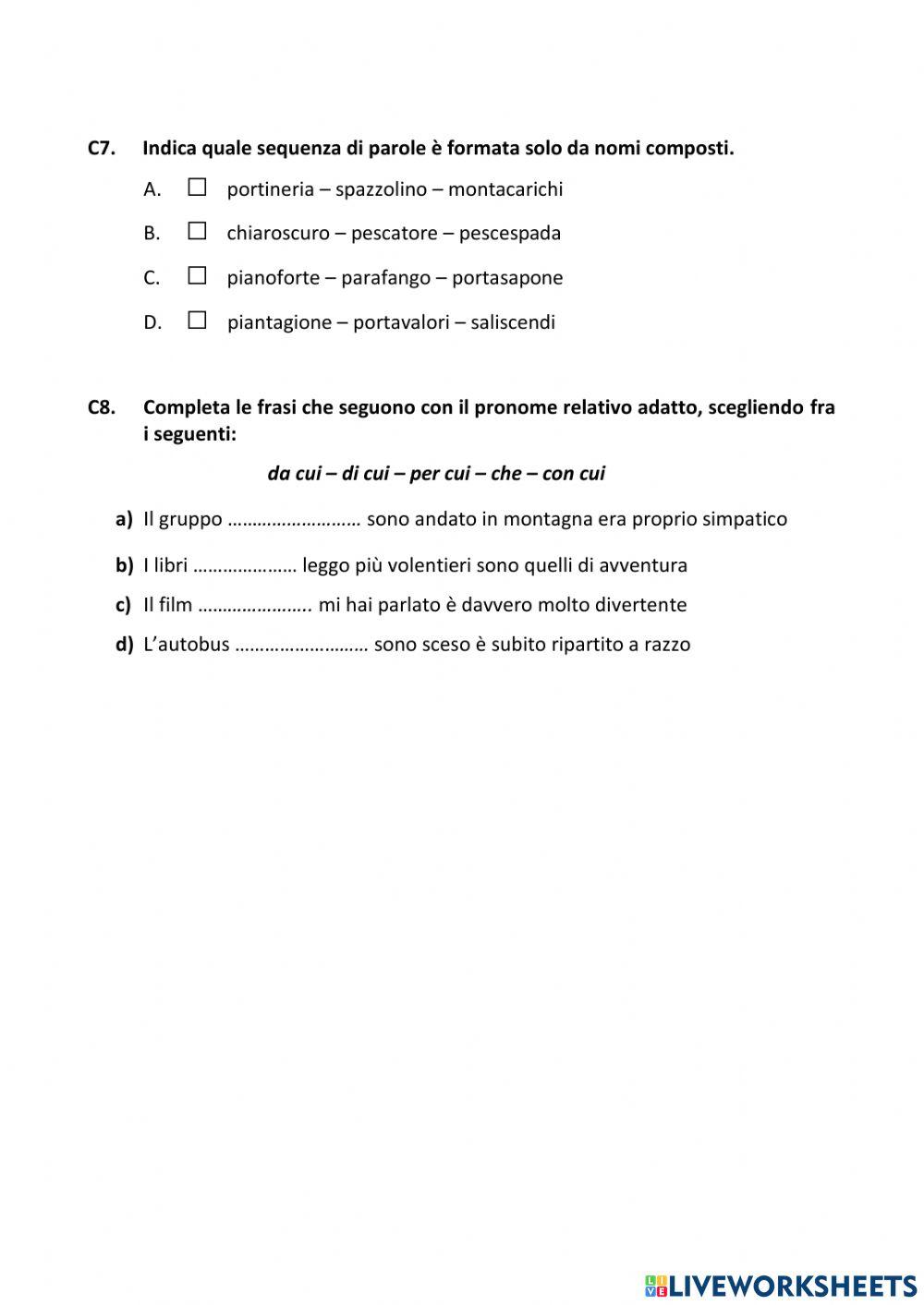 Prova Invalsi Italiano 2012-13