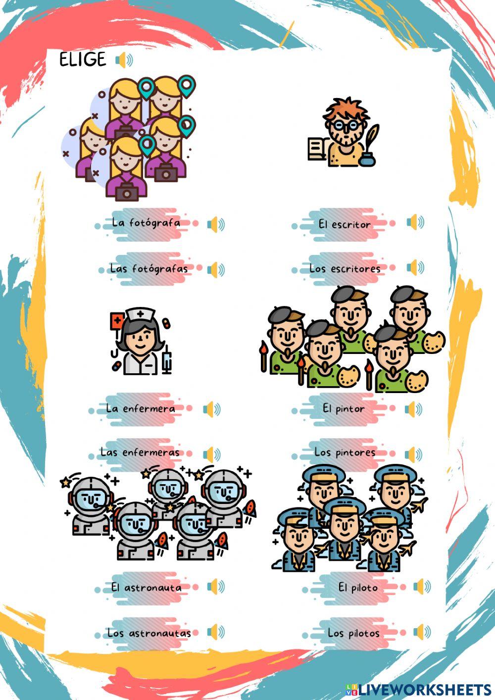 Los oficios singular y plural