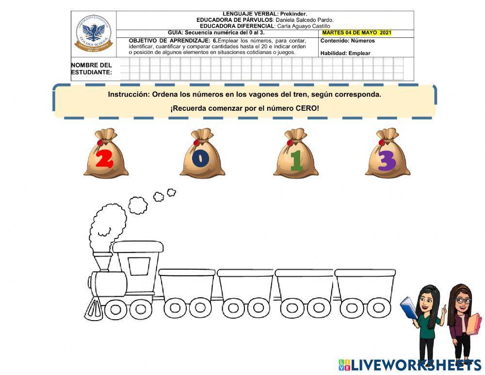Secuencia de números 0-3