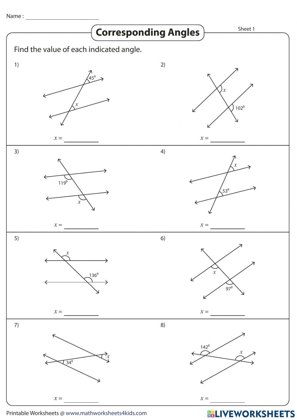 6571836 Corresponding angles NAZ1729