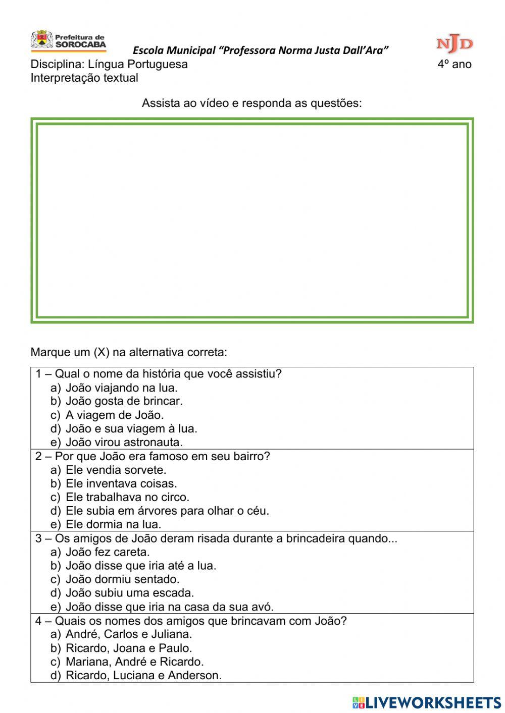 Interpretação textual de Conto