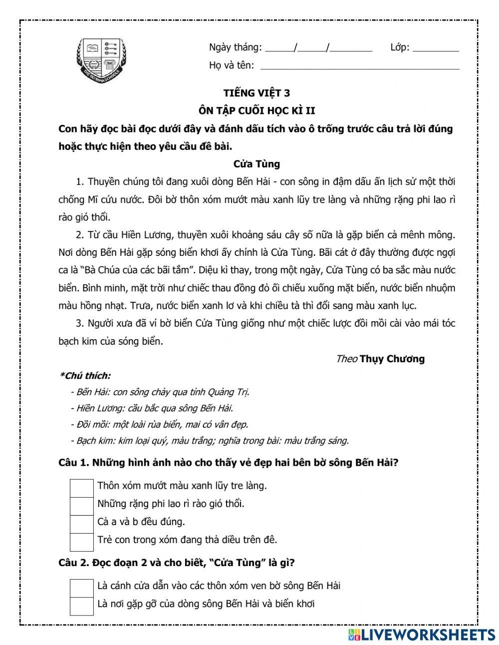 Tiếng Việt 3-Tiết 1-Ôn tập so sánh, nhân hóa