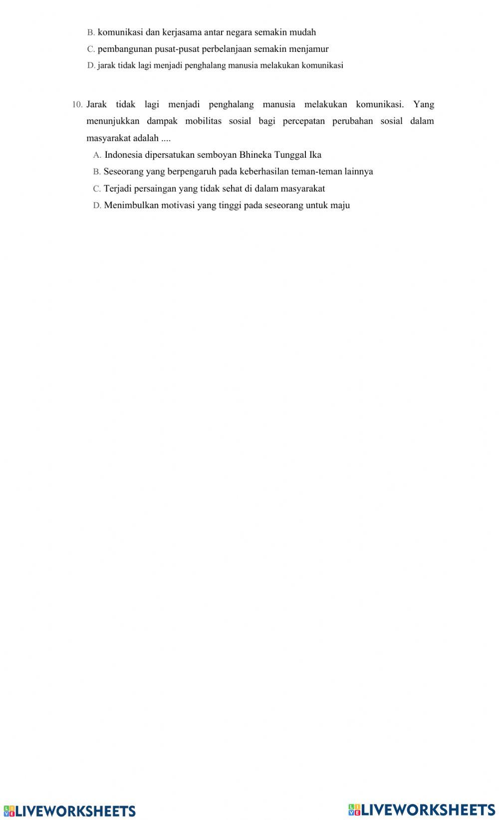 Latihan Ujian Sekolah IPS