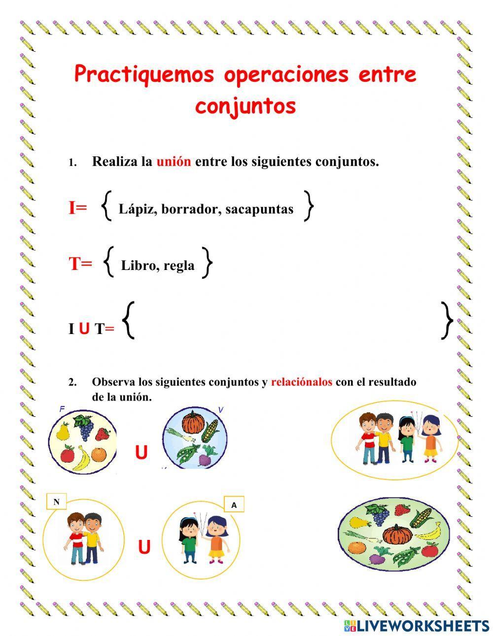 Unión e intersección entre conjuntos