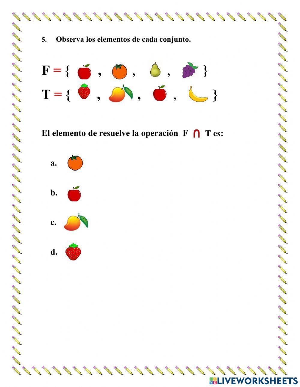 Unión e intersección entre conjuntos