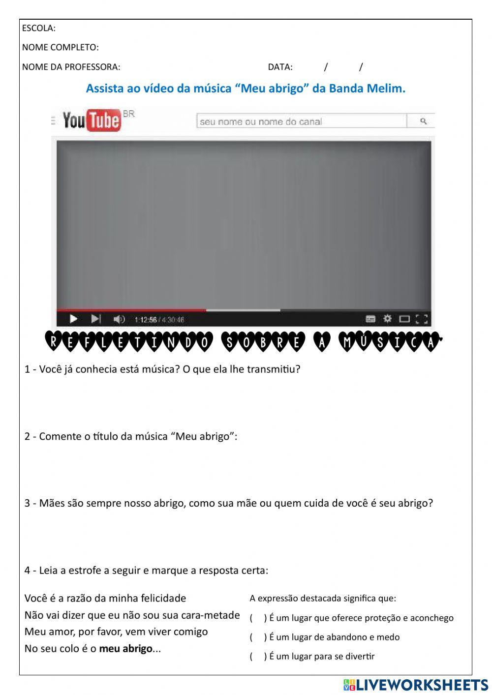 Música -Meu abrigo- Melim