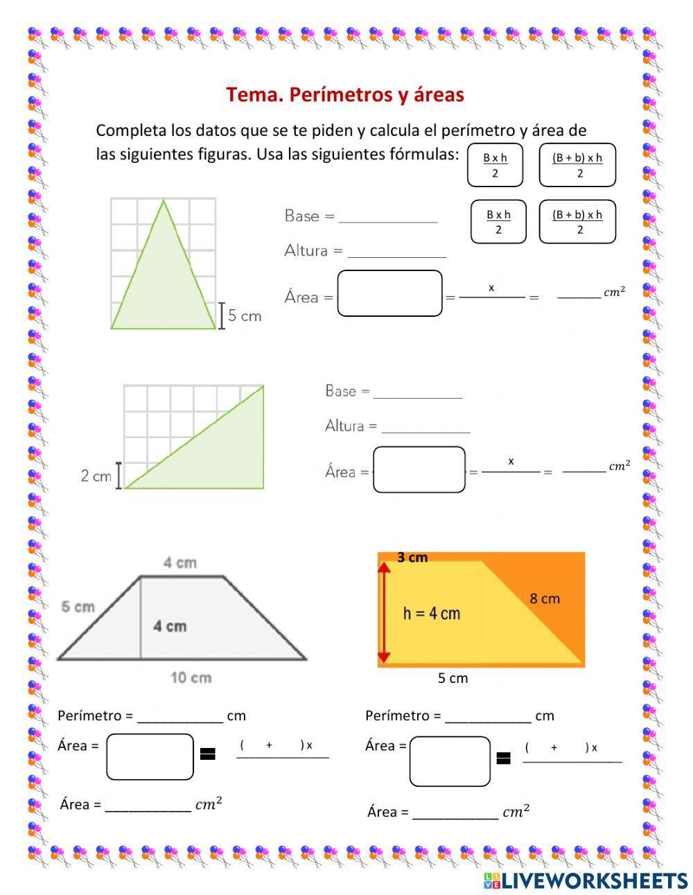 Áreas: triángulos y trapecios