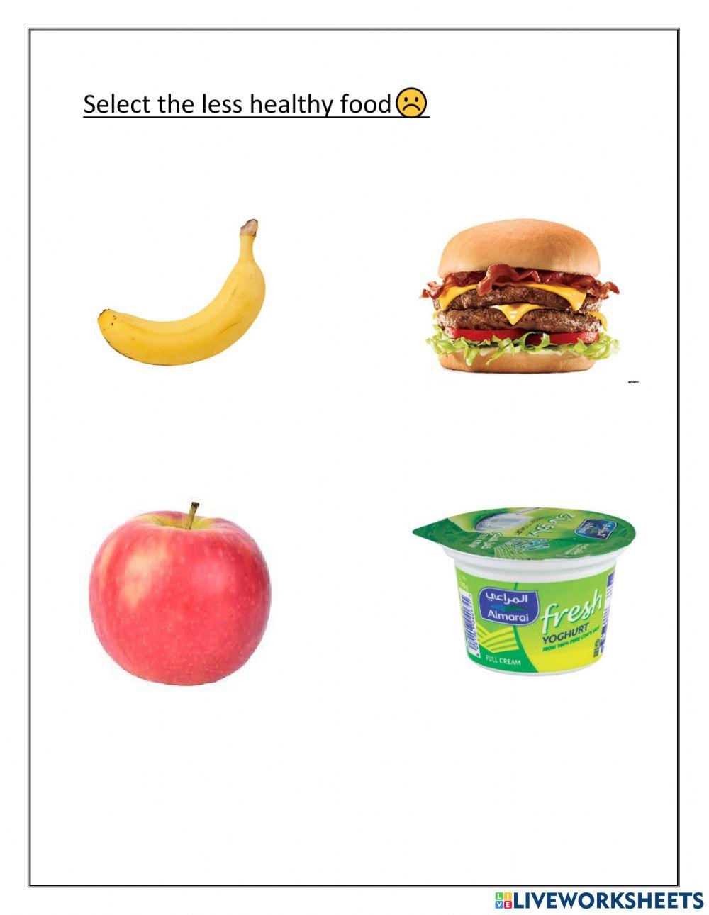 Select less healthy food