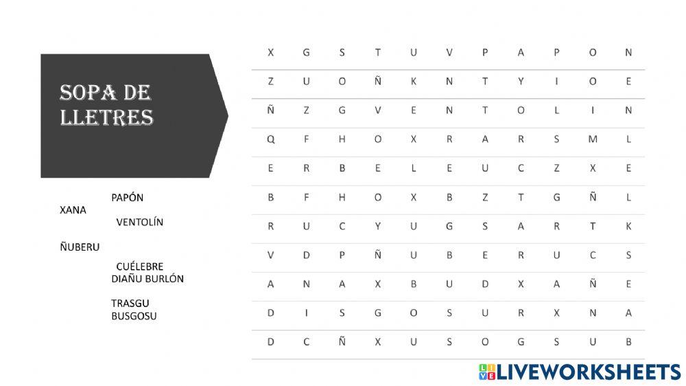 Sopa de lletres (mitoloxía)