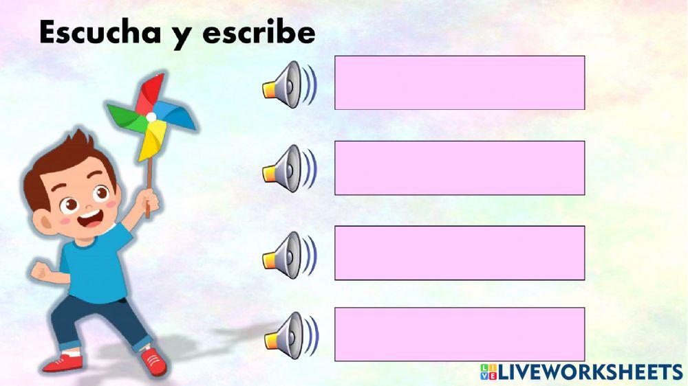 Escritura de plabras