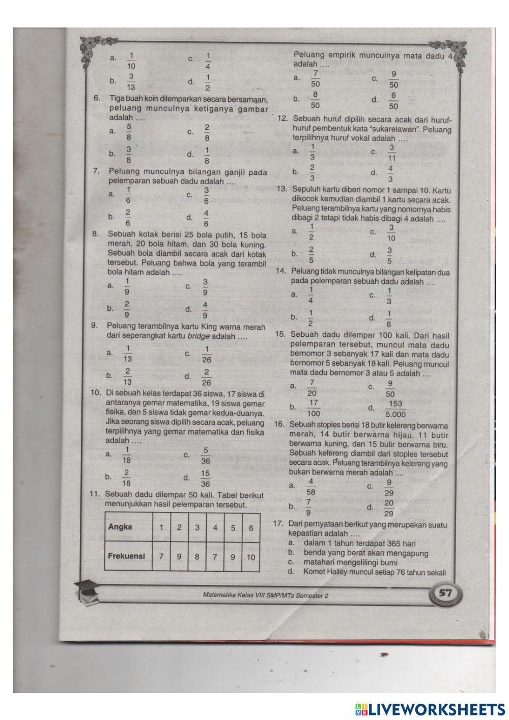 Latihan Mandiri Peluang