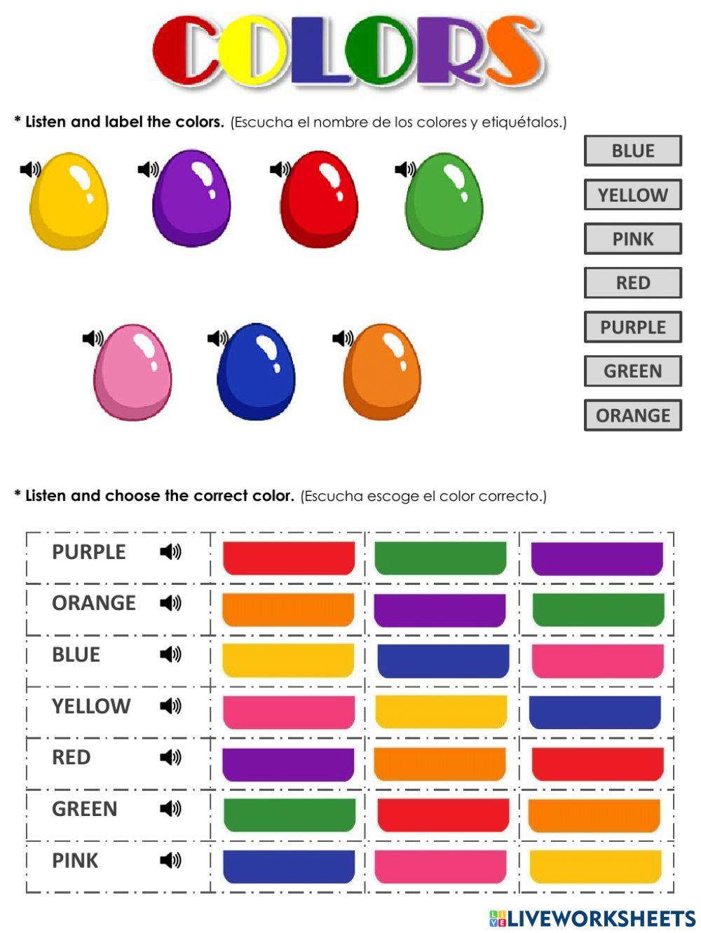 Colors online exercise for PRIMARY Live Worksheets
