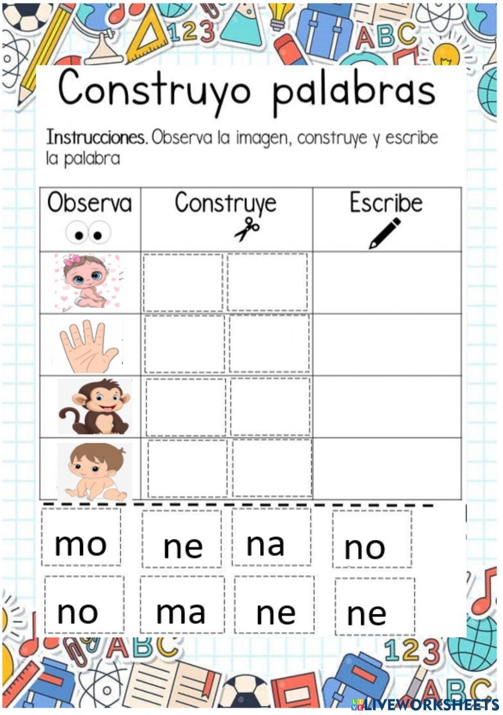 Formar palabras con n