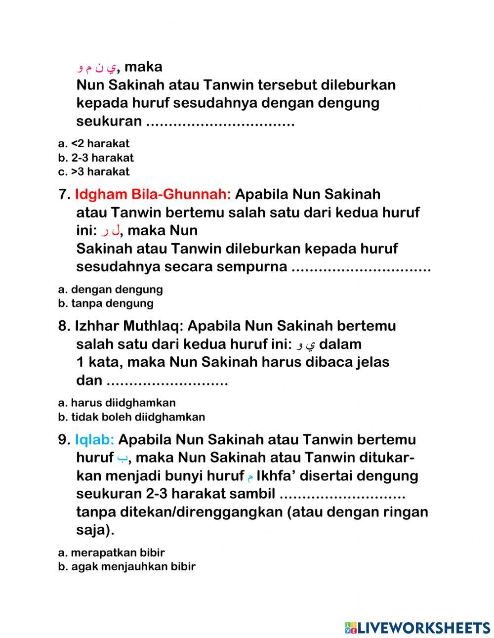 LK Hukum Nun Sukun dan Tanwin