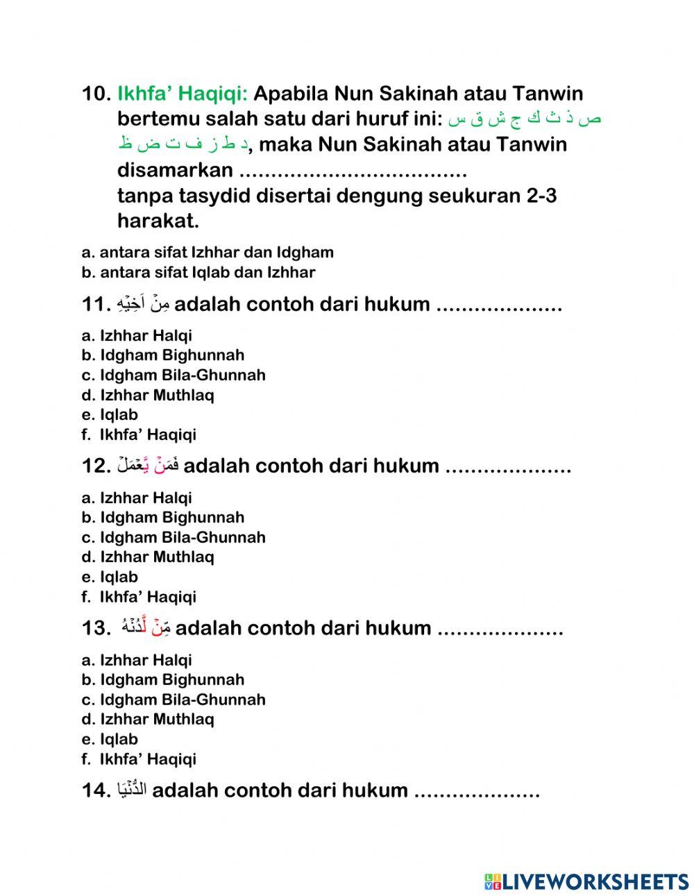 LK Hukum Nun Sukun dan Tanwin