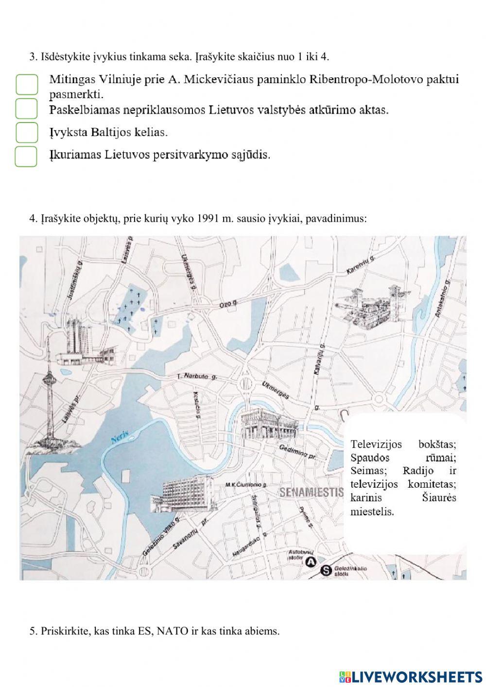 Kontrolinis darbas. Nepriklausoma Lietuva