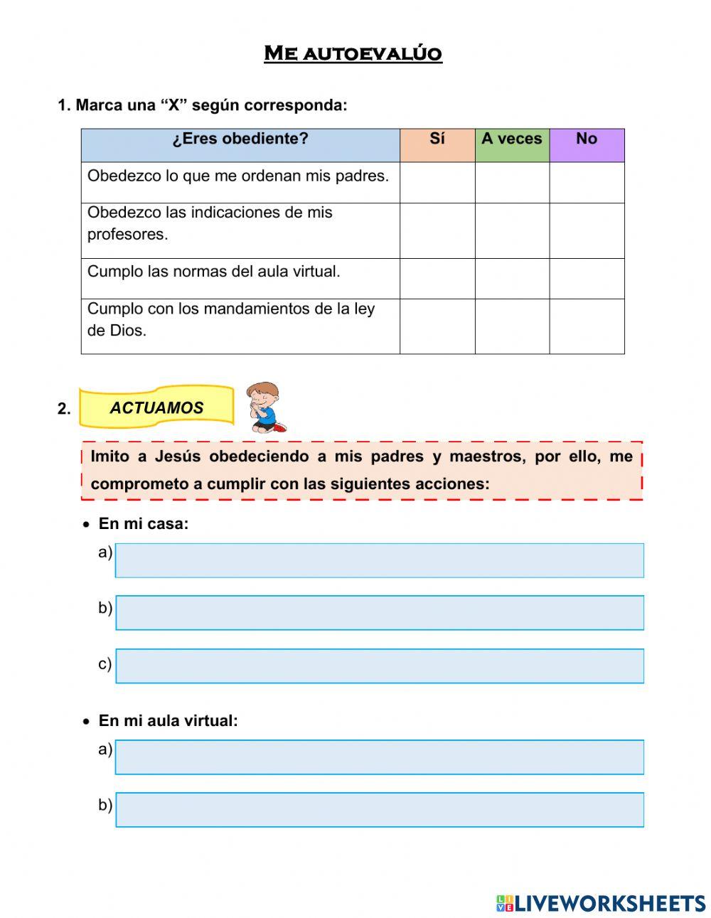 Obediencia: Autoevaluación