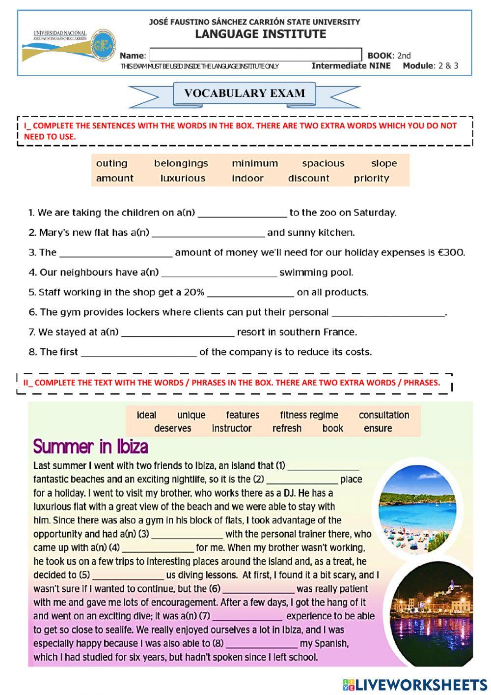 Final exam - Intermediate 9 - 2nd part - Mod 2&3