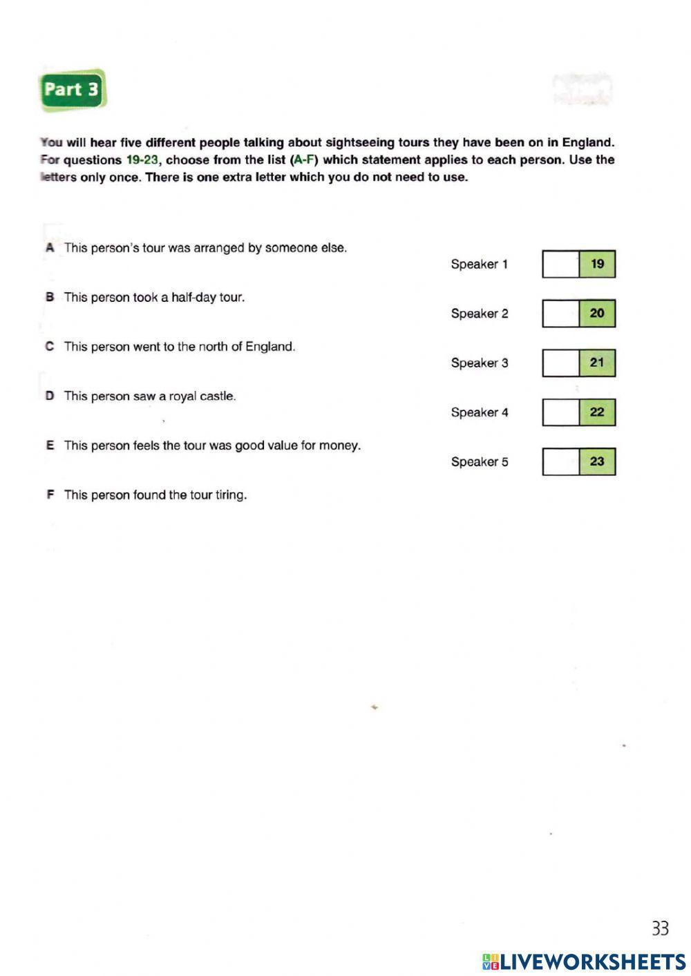 FCE Listening Test - 7, 8