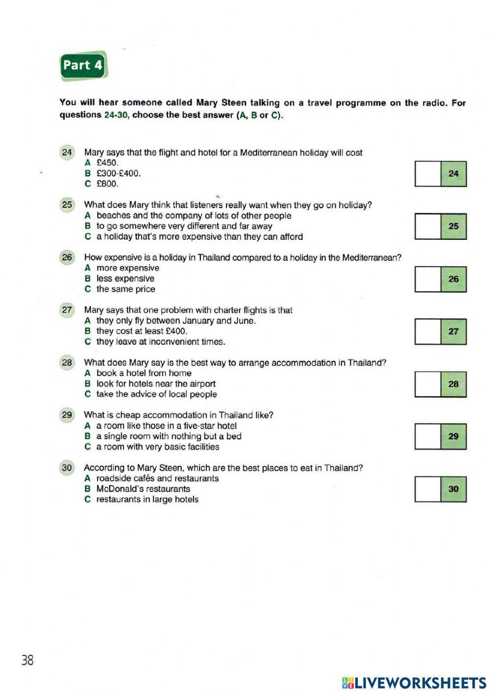 FCE Listening Test - 7, 8