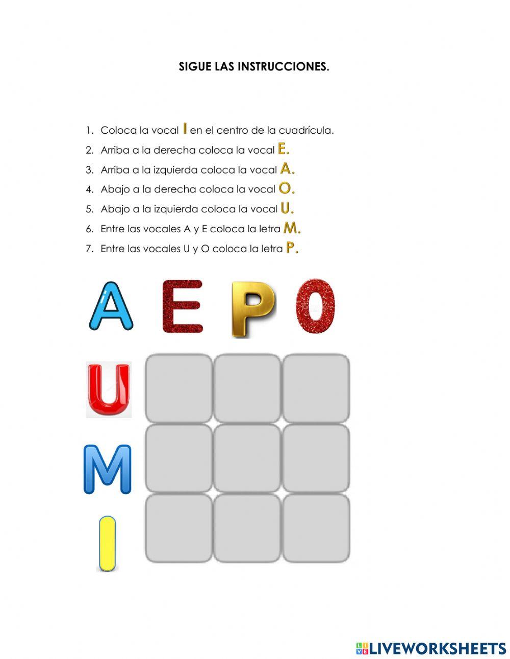 Sigue las instrucciones letras