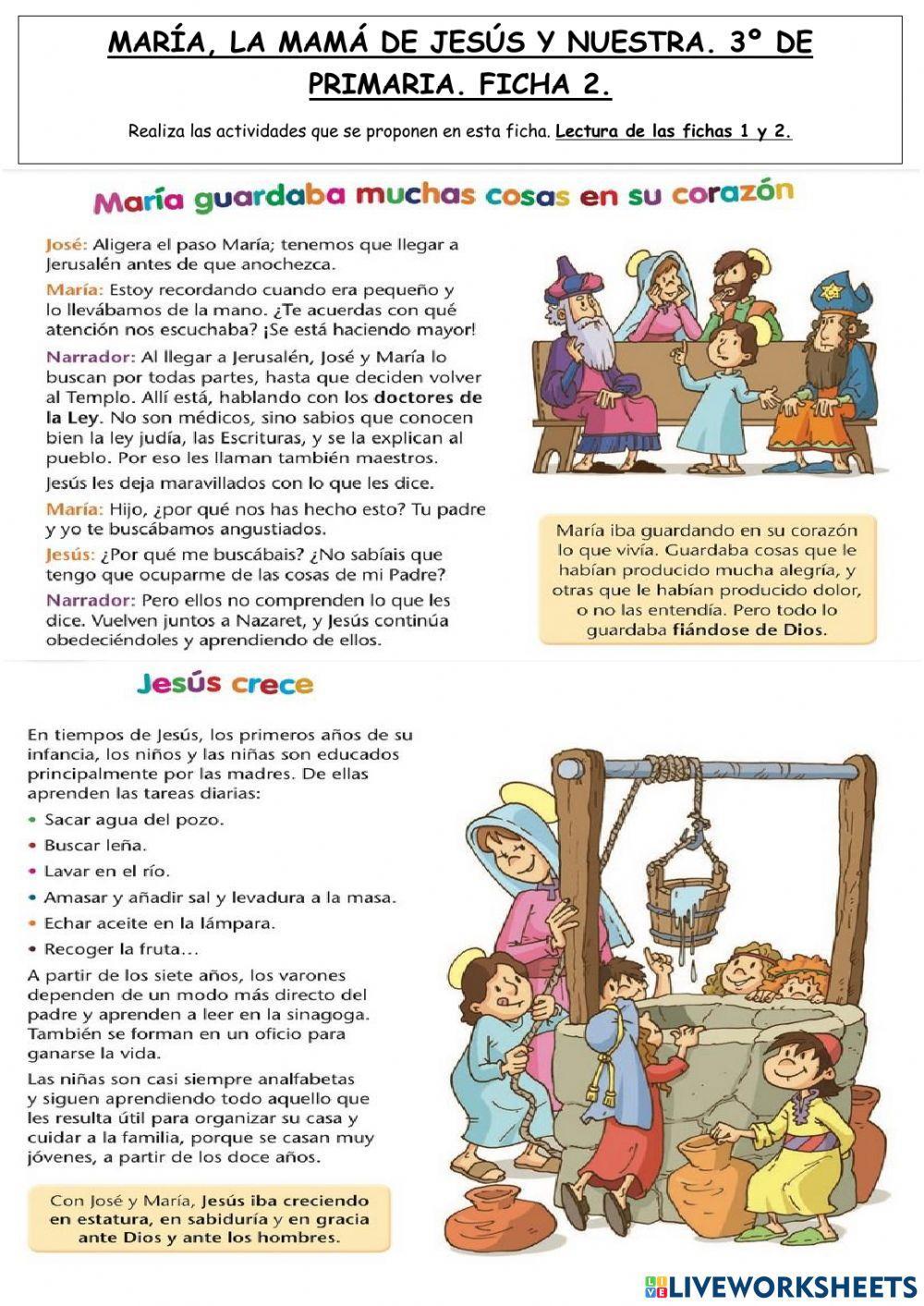 María, la mamá de Jesús y nuestra. 3º de primaria. Tierno Galván