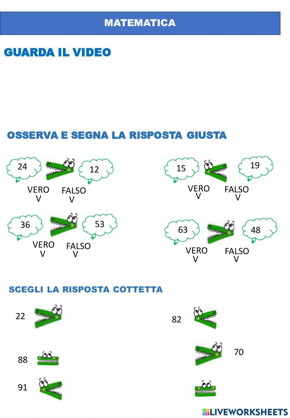 Maggiore minore uguale