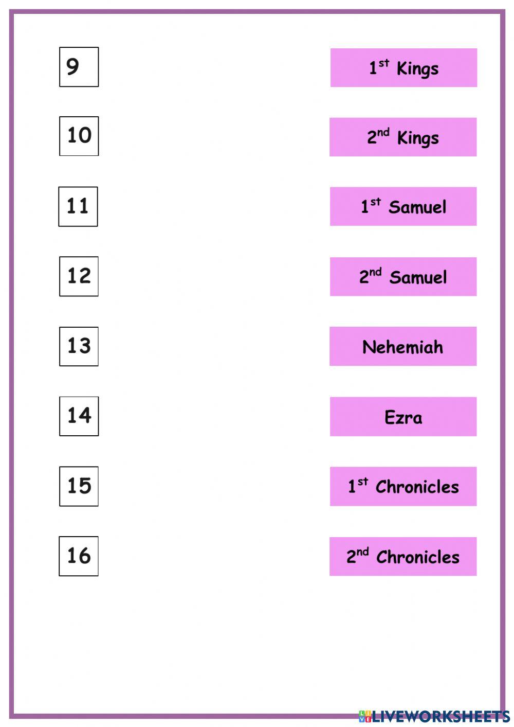 16 Books of the Old Testament 16 Books of the Old Testament