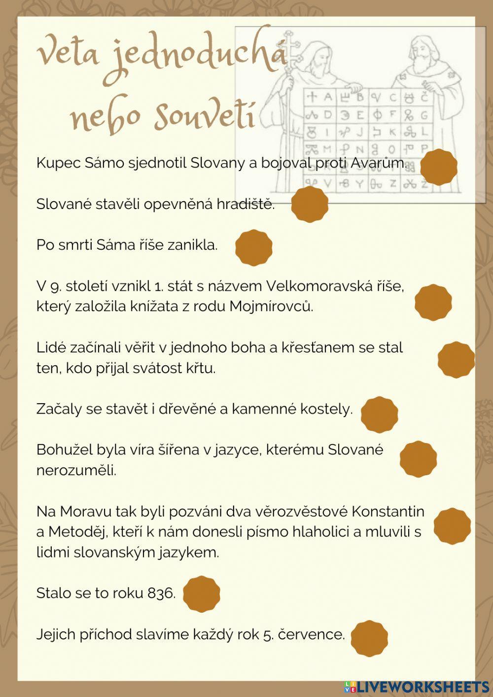 Věta jednoduchá a souvětí Věta jednoduchá a souvětí