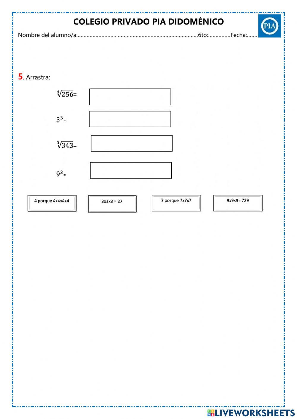Potenciación y radicación